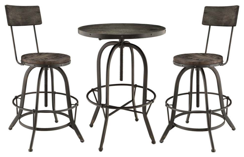 Modern Black Gather 3 Piece Dining Set