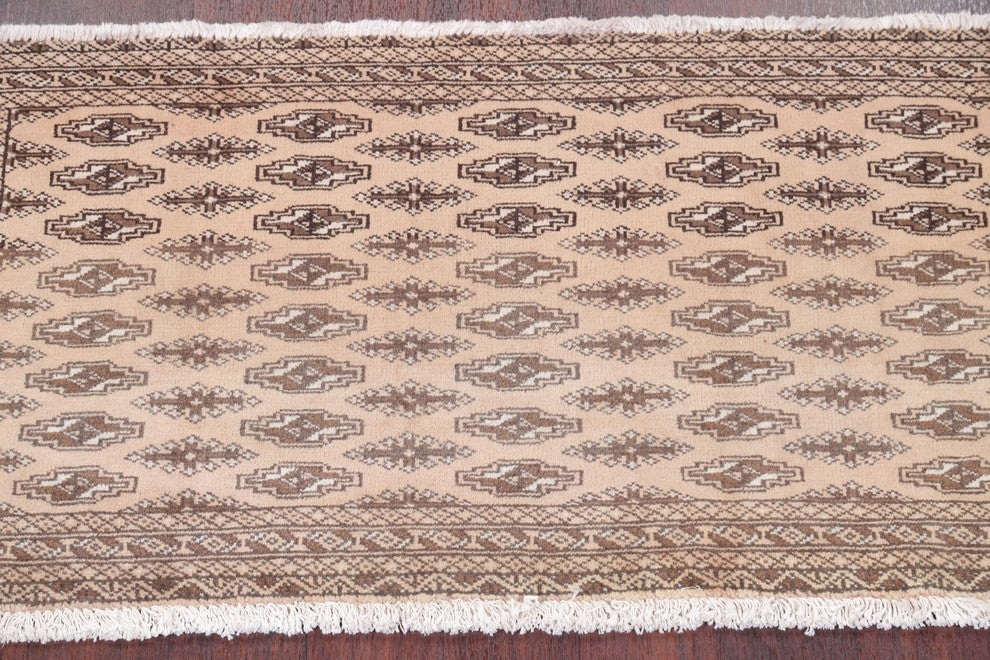 Consigned, Vintage Geometric Persian Handmade Oriental Rug, Brown, 2'1"X4'2"