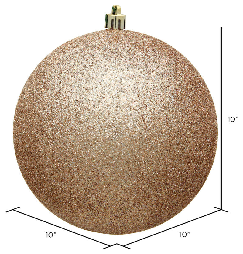 Vickerman N592580Dg 10" Cafe Latte Glitter Ball Ornament