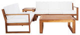 Safavieh Catryn 4Pc Outdoor Living Set, Natural / Beige