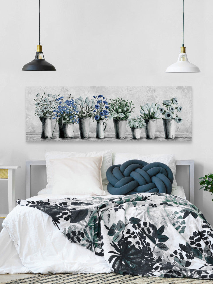 "Tulips and Blues" Painting Print on Wrapped Canvas