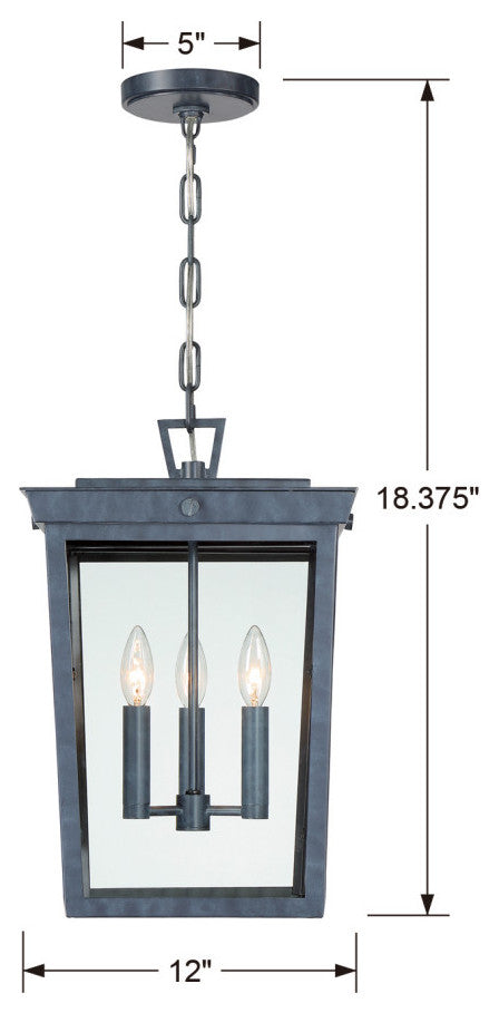Belmont 3 Light Graphite Outdoor Pendant
