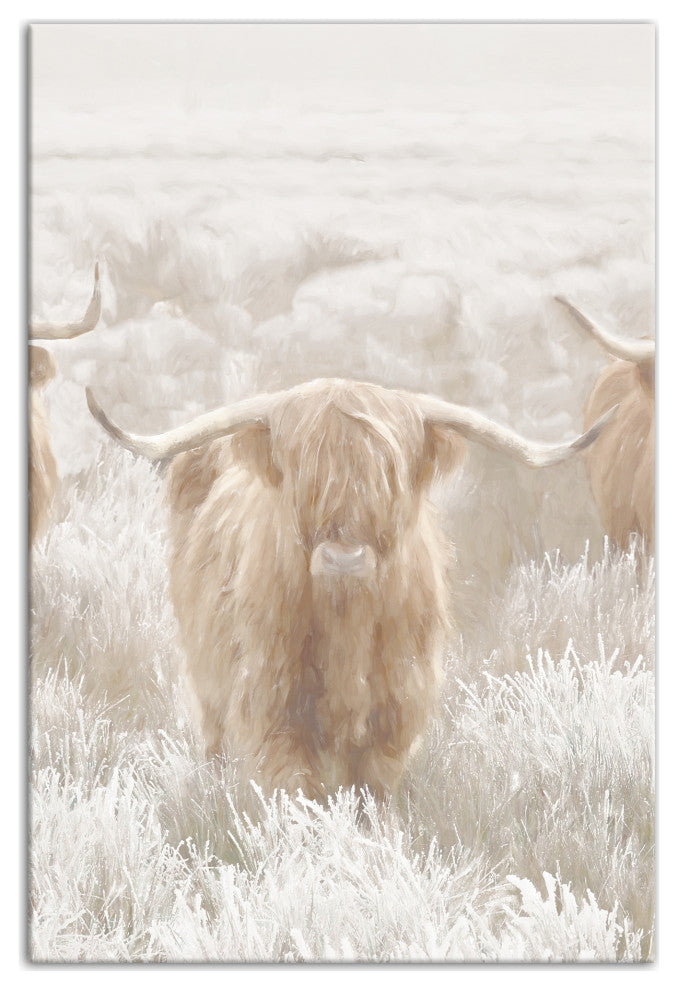 Light and Creamy Highland 12x18 Canvas Wall Art