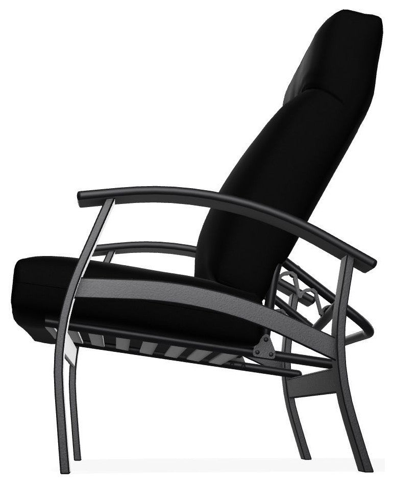 Belle Isle Cushion Outdoor Adjustable Back Chair, Black/Black
