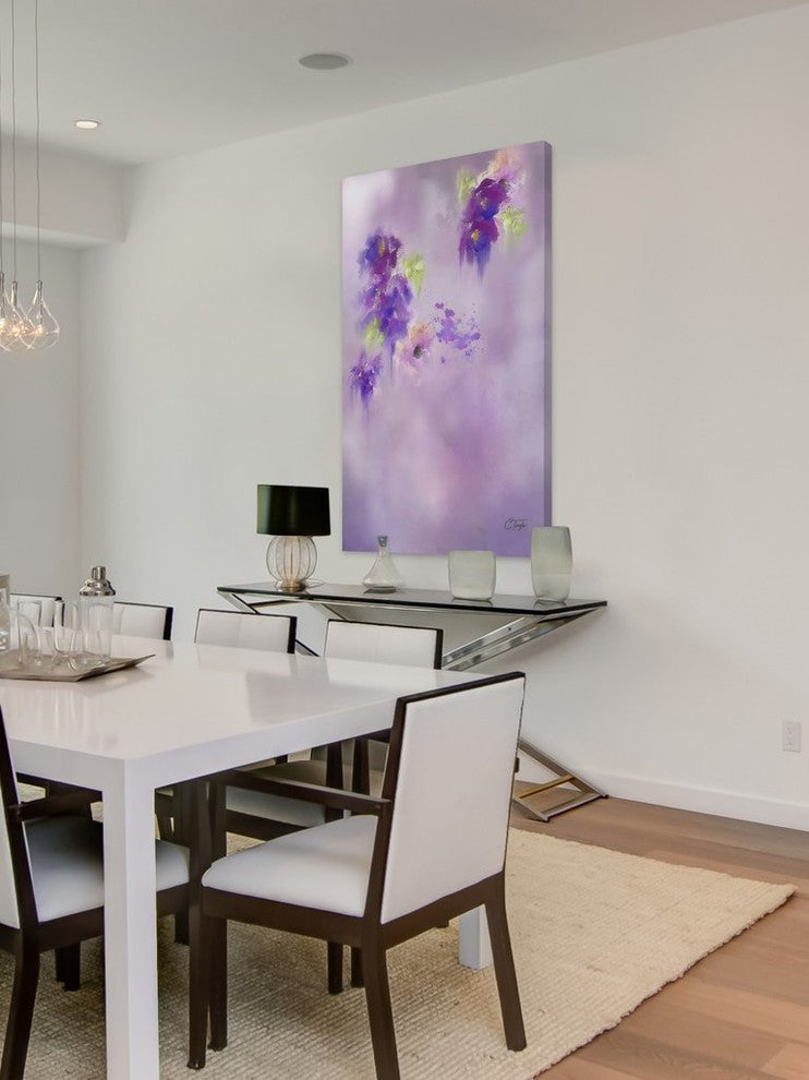 "Cascading Orchids" Painting Print on Wrapped Canvas, 30"x60"
