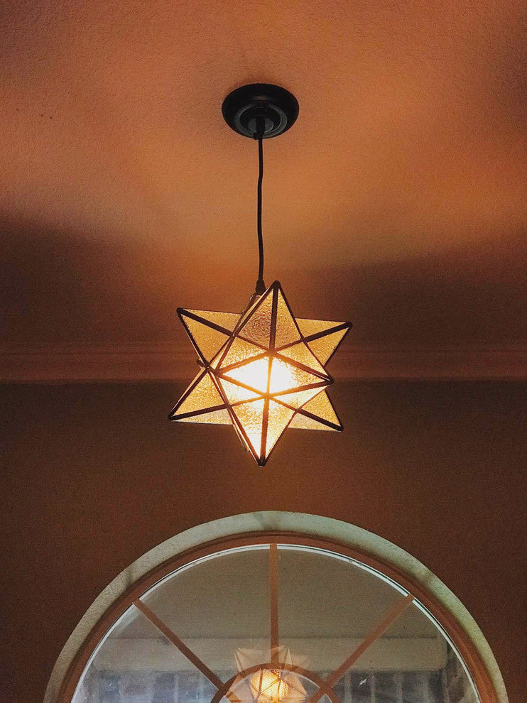 Moravian Style Pendant Lights Modern Star Pendant Lighting, 12'''', Frosted