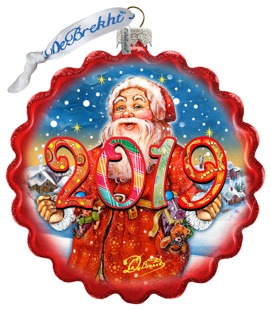 Celebration Santa Wreath Dated  Ornament