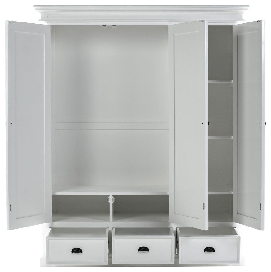 62" Off White Solid Wood Frame Standard Curio Cabinet With Six Shelves