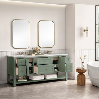 Breckenridge 72" Double Vanity, Smokey Celadon, 3CM Arctic Fall Top