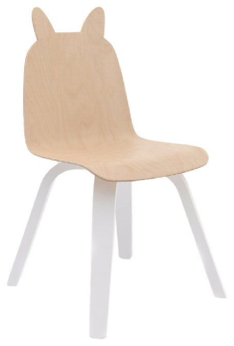 Play Chairs Rabbit, Set of 2, Birch and White