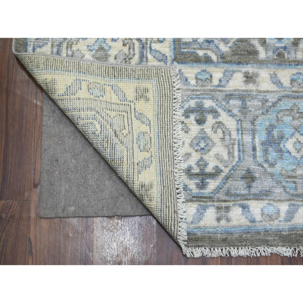 Faded Taupe, Anatolian Design Soft Wool Hand Knotted Oriental Rug, 8'0"x9'9"