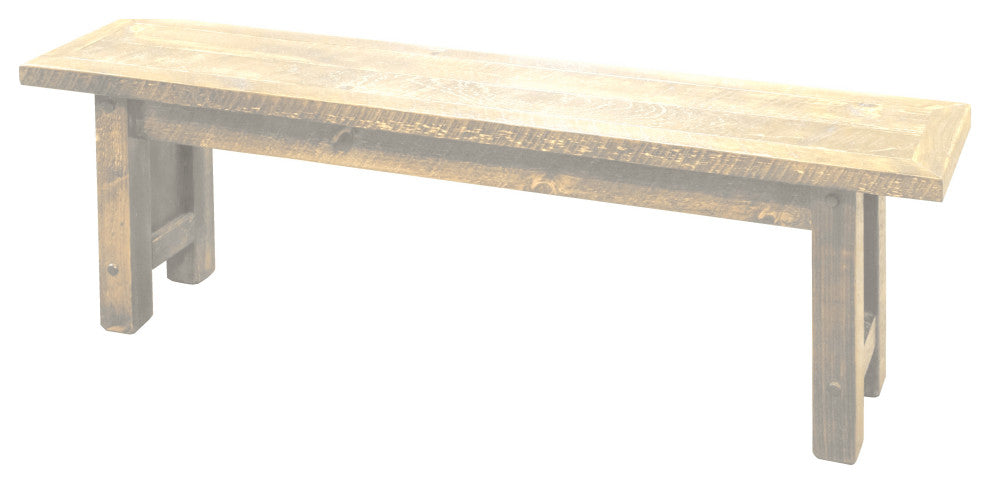 Barnwood Style Timber Peg Dining Bench, Frost, 3 Foot