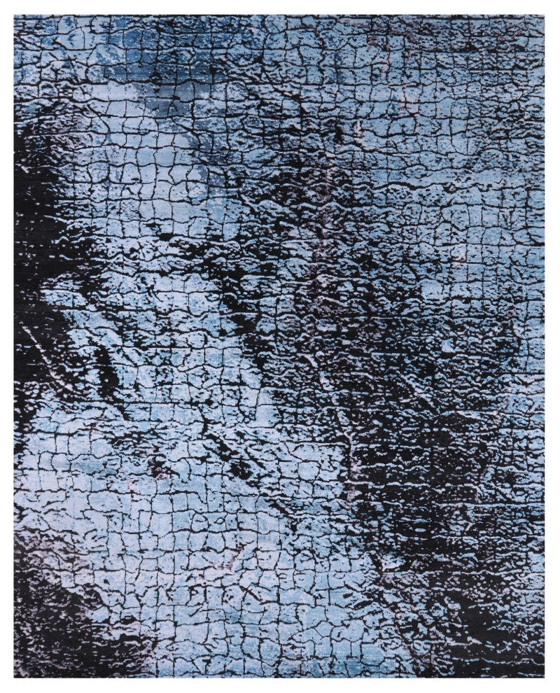 Abstract Hand Knotted Wool and Silk Rug 8' 0" X 10' 0"- Q5973
