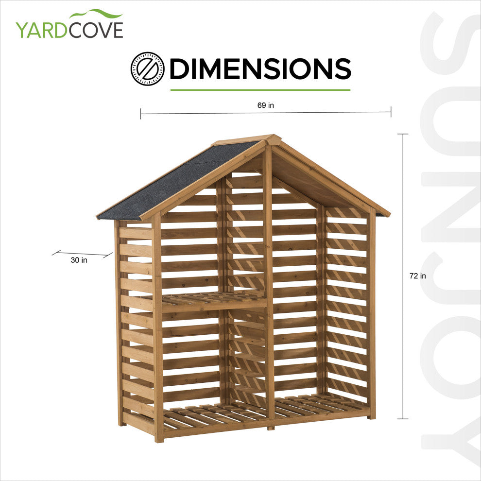 Sunjoy Highwood Cedar Firewood Storage