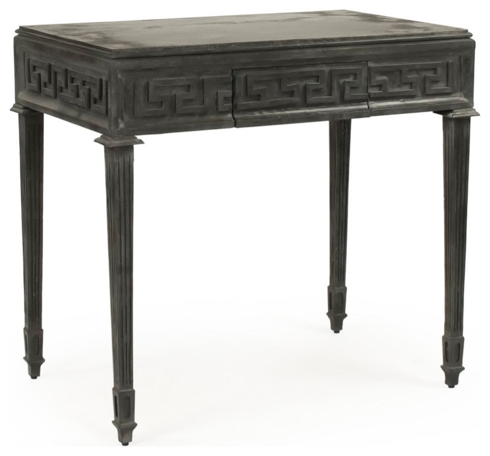Dash Metal Table, Distressed Dark Gray