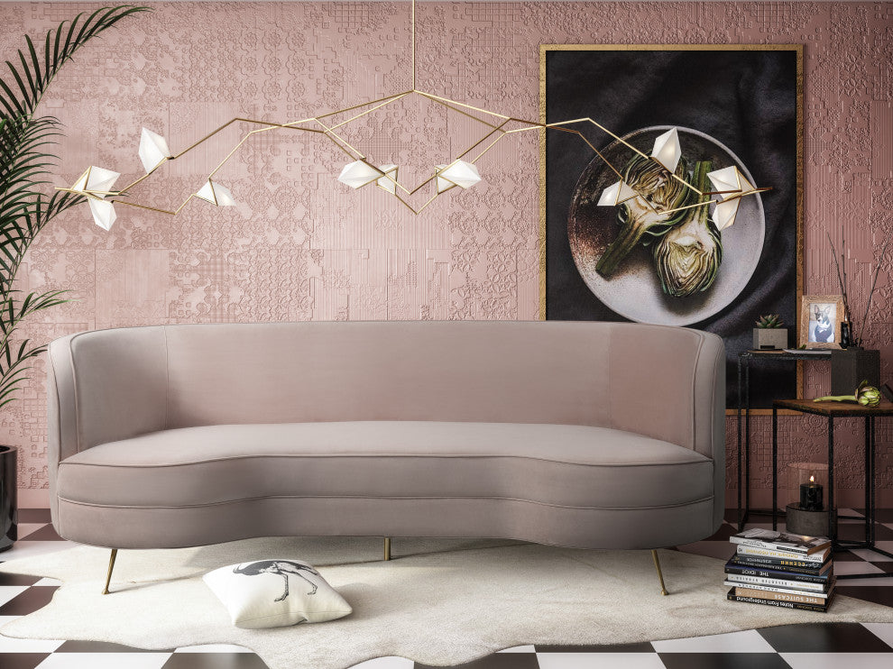 Flare Blush Velvet Sofa