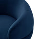 Inspired Home Shaniyah Accent Chair, Swivel, Navy/Chrome Velvet