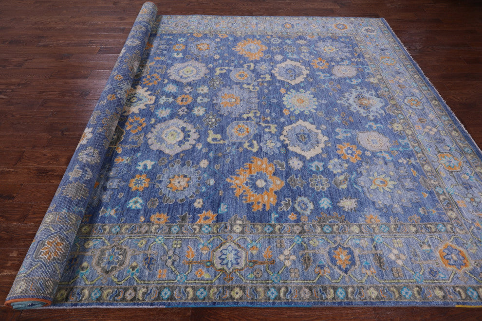9' 3" X 12' 4" Turkish Oushak Hand Knotted Wool Rug - Q13601