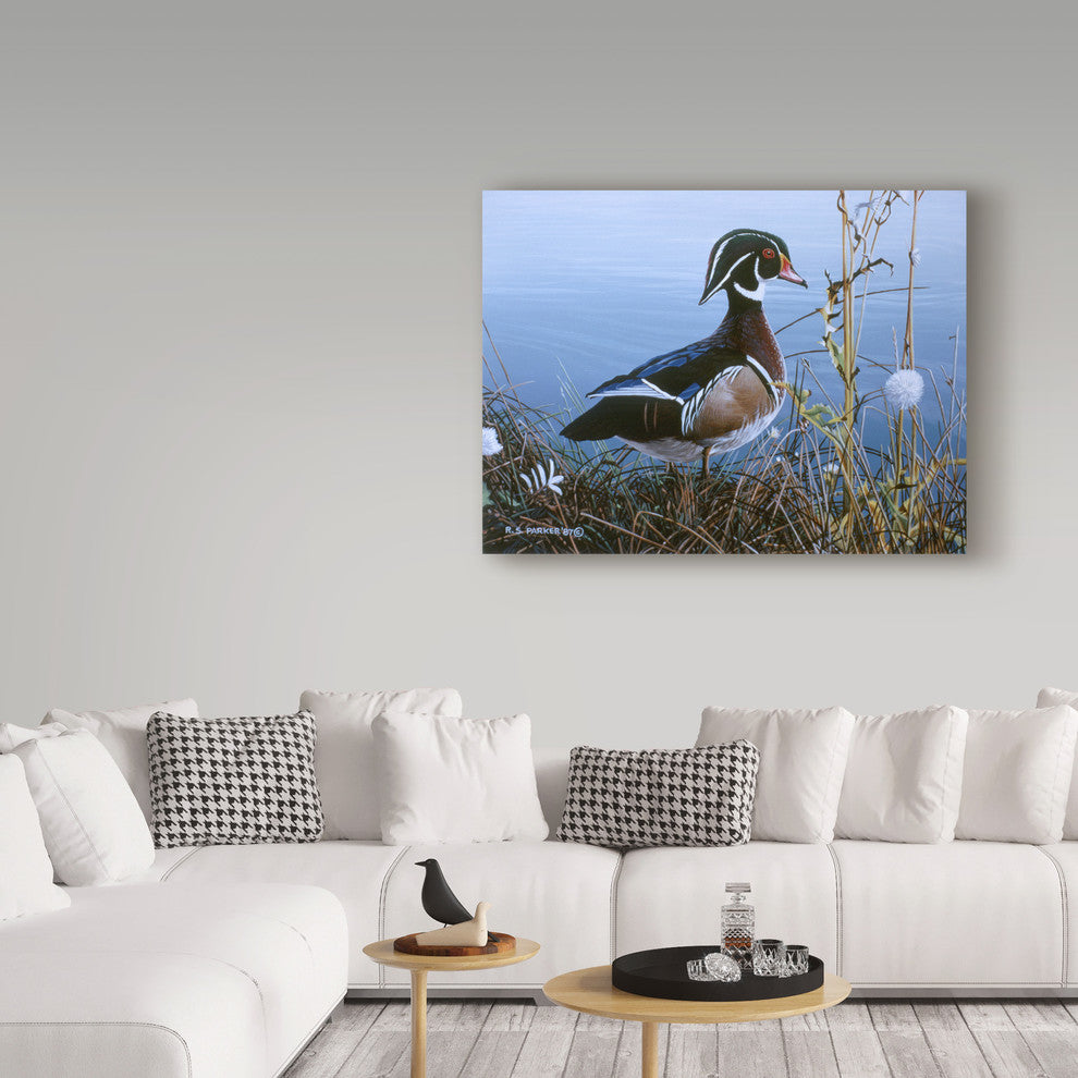 Ron Parker 'Duck At Waters Edge' Canvas Art, 24"x18"