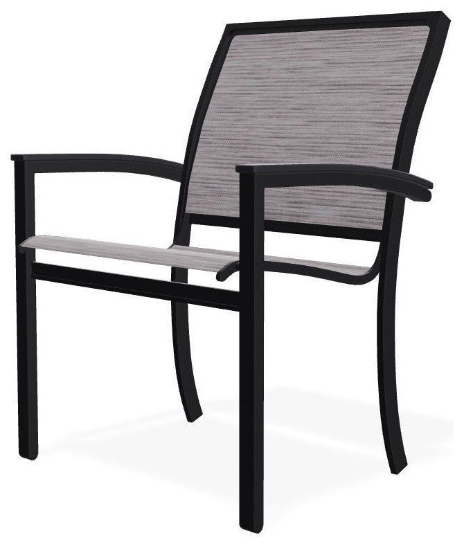 Bazza Sling Stackable Outdoor Dining Chair, Fossil/Black