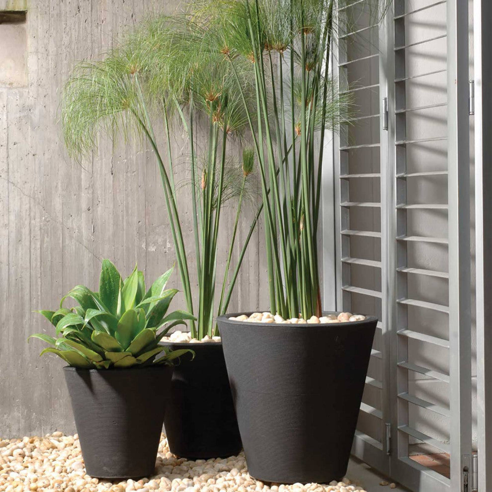Madison Modern Round Plant Pot Weather Proof - 14'' (Alpine White), Mocha, 20''