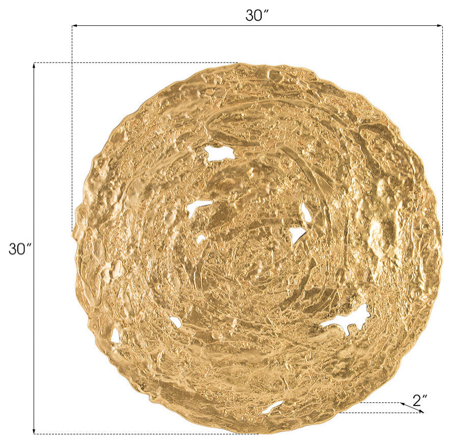 Molten Disc Wall Art, Gold Leaf, Medium