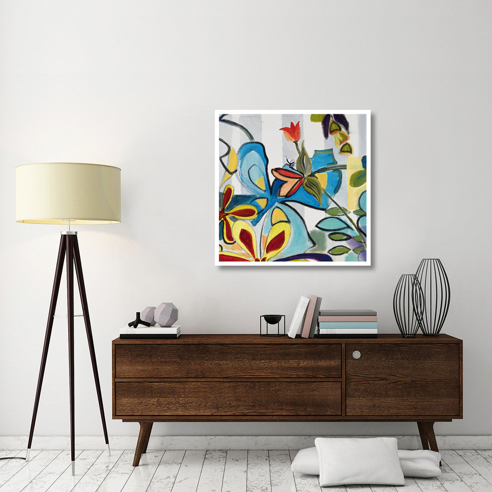 "Happy Snappy Garden TR" Digital Paper Print by Joan Elan Davis, 38"x38"