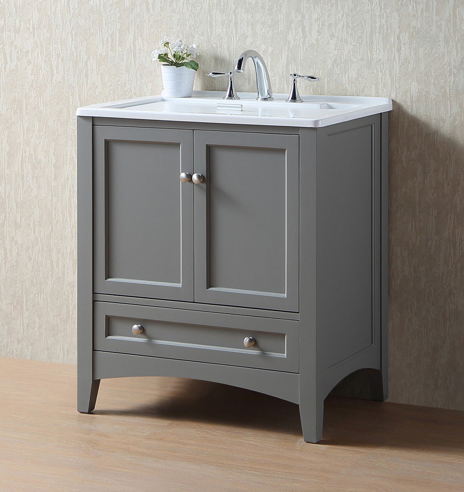 Stufurhome Delia 30" Laundry Utility Sink, Gray