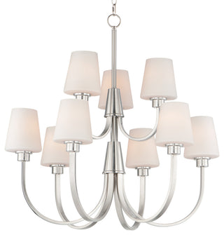 Maxim 11826SW Shelter 9 Light 30"W Chandelier - Satin Nickel