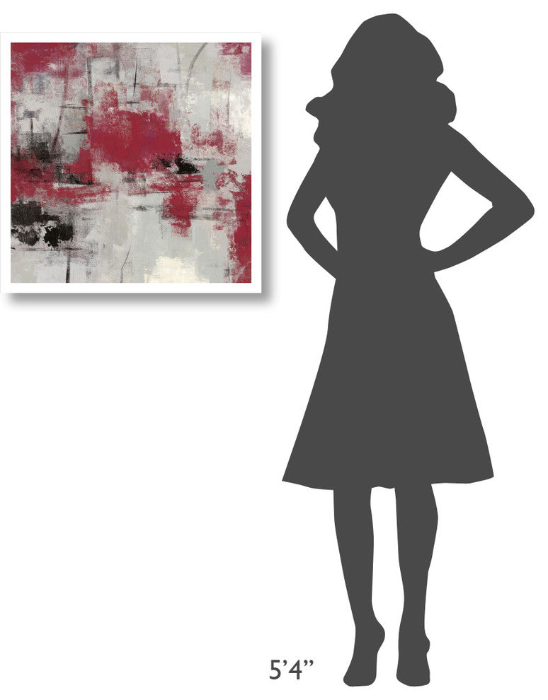 "Stone Gardens III Red" Digital Paper Print by Silvia Vassileva, 26"x26"