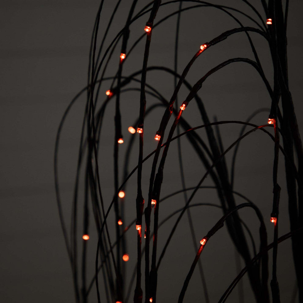Close-up of LED strands; no environment.