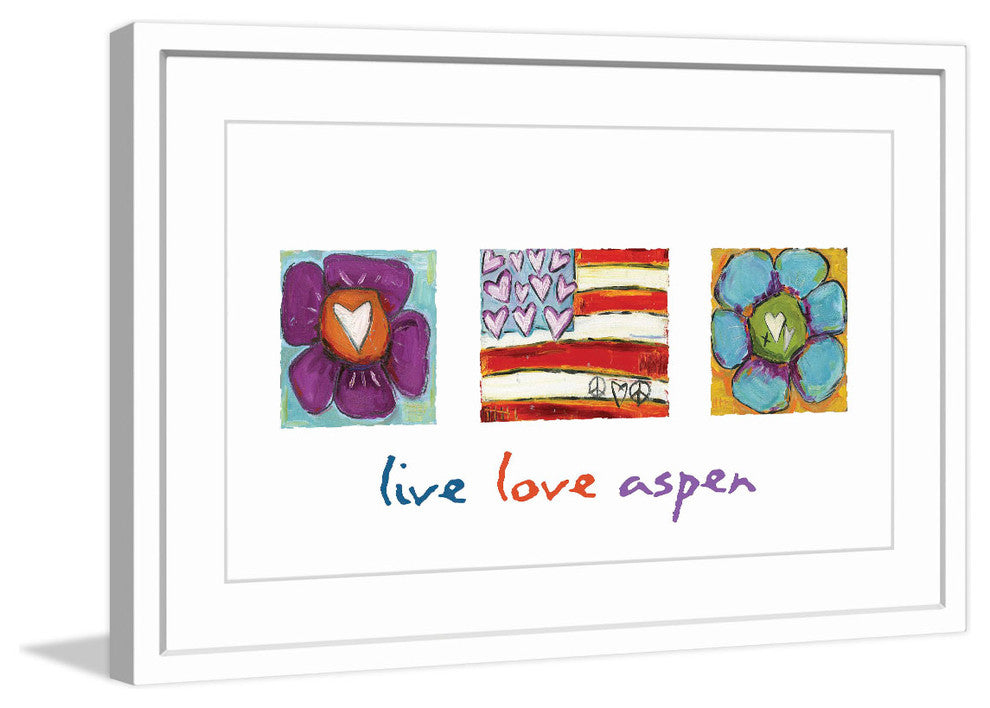 "Live Love Aspen" Painting Print in Frame by Tori Campisi