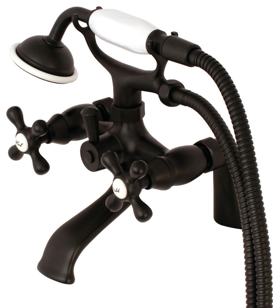 Kingston Brass Clawfoot Tub Faucet With Hand Shower, Matte Black