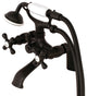 Kingston Brass Clawfoot Tub Faucet With Hand Shower, Matte Black