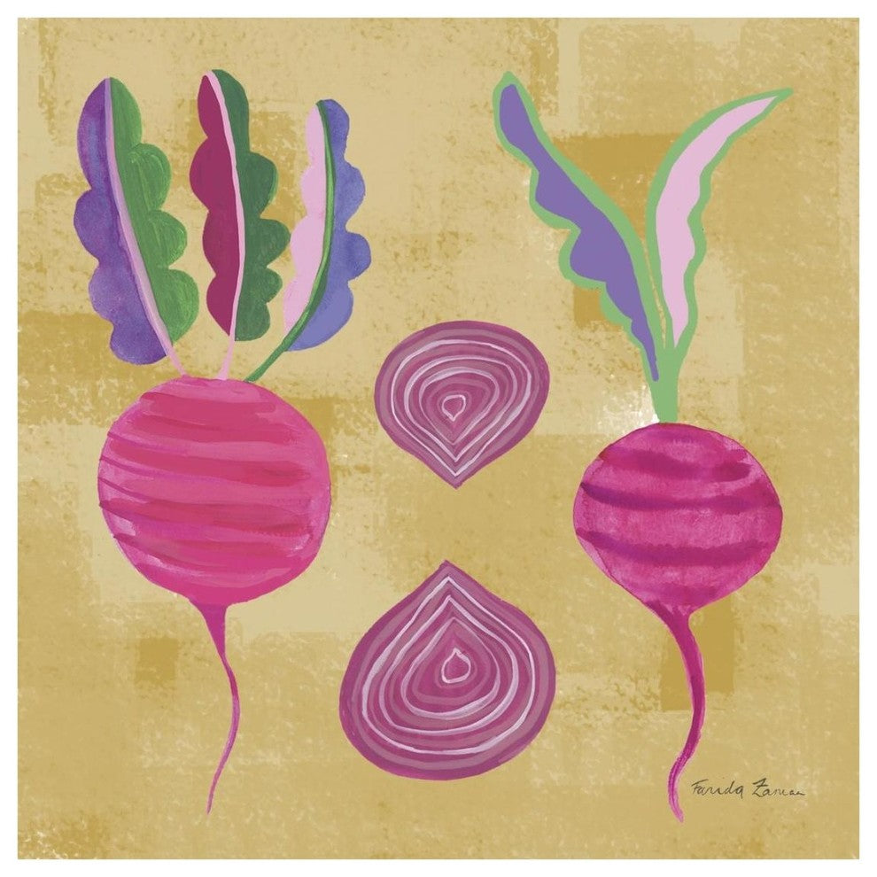 "Veggie Time IV" Digital Paper Print by Farida Zaman, 26"x26"