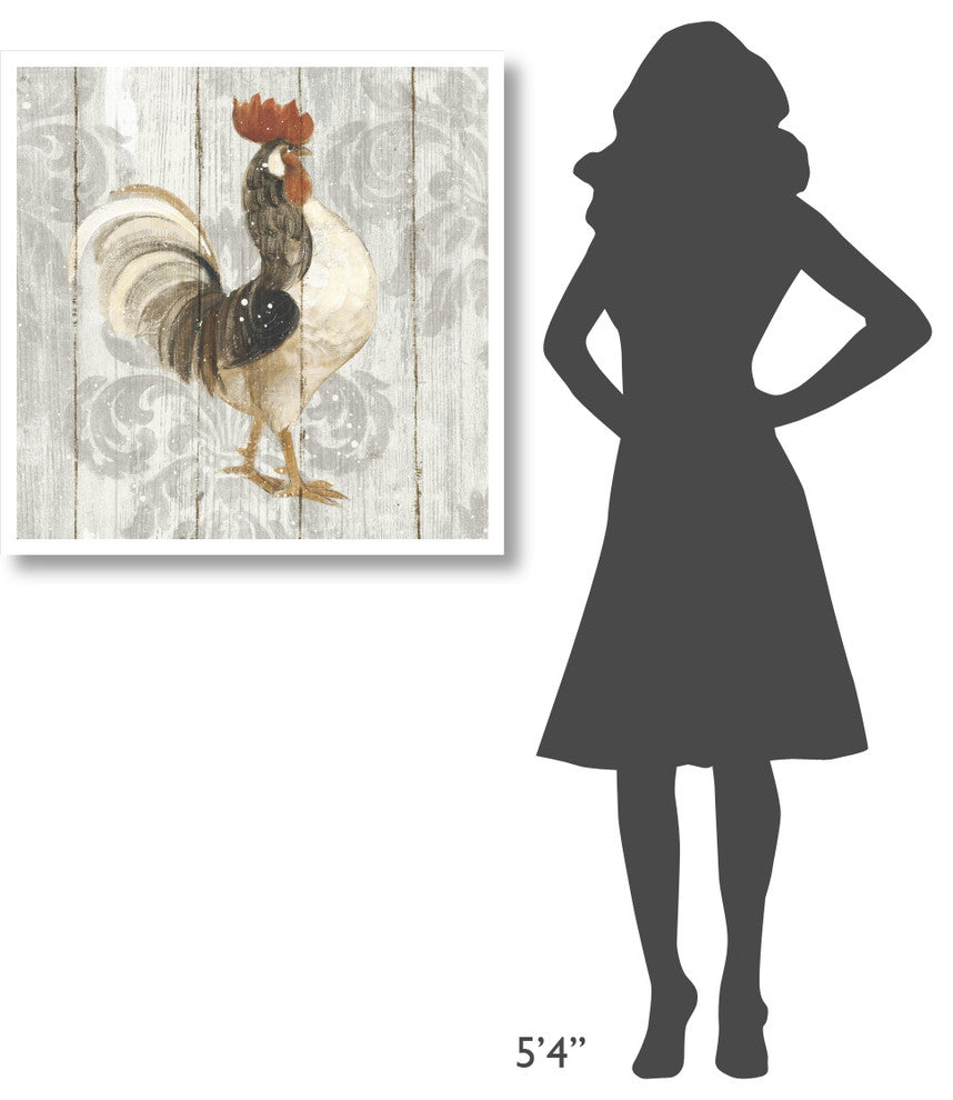 "Farm Friend I on Barn Board" Digital Paper Print by Albena Hristova, 32"x32"
