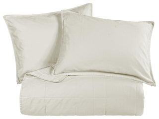 Stonewashed Cotton Canvas Coverlet Set, 3 Piece, Natural, Full/Queen