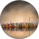 Singapore Financial District Skyscrapers, Disc Metal Wall Art, 23"