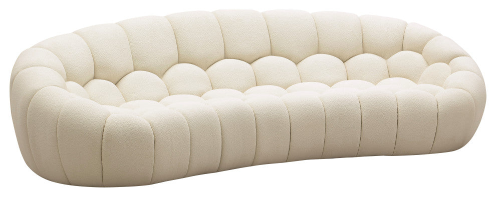 Divani Casa Yolonda Modern Curved Off-White Fabric Sofa