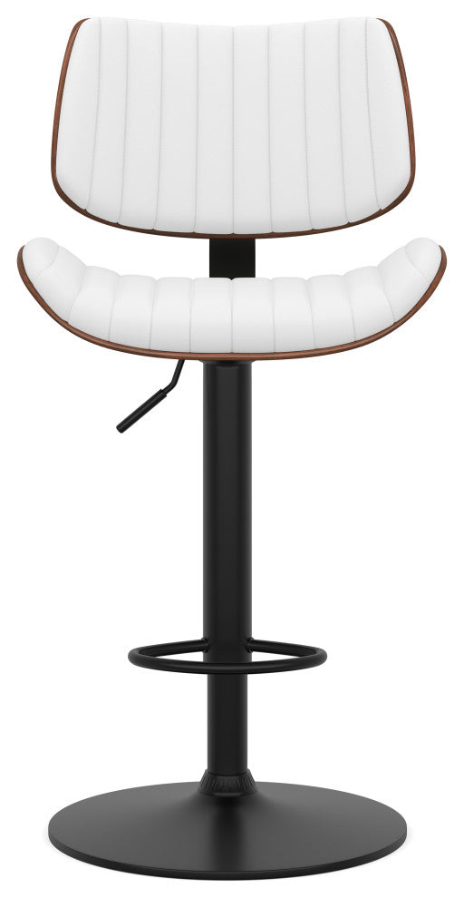Novak Adjustable Swivel Bar Stool, White
