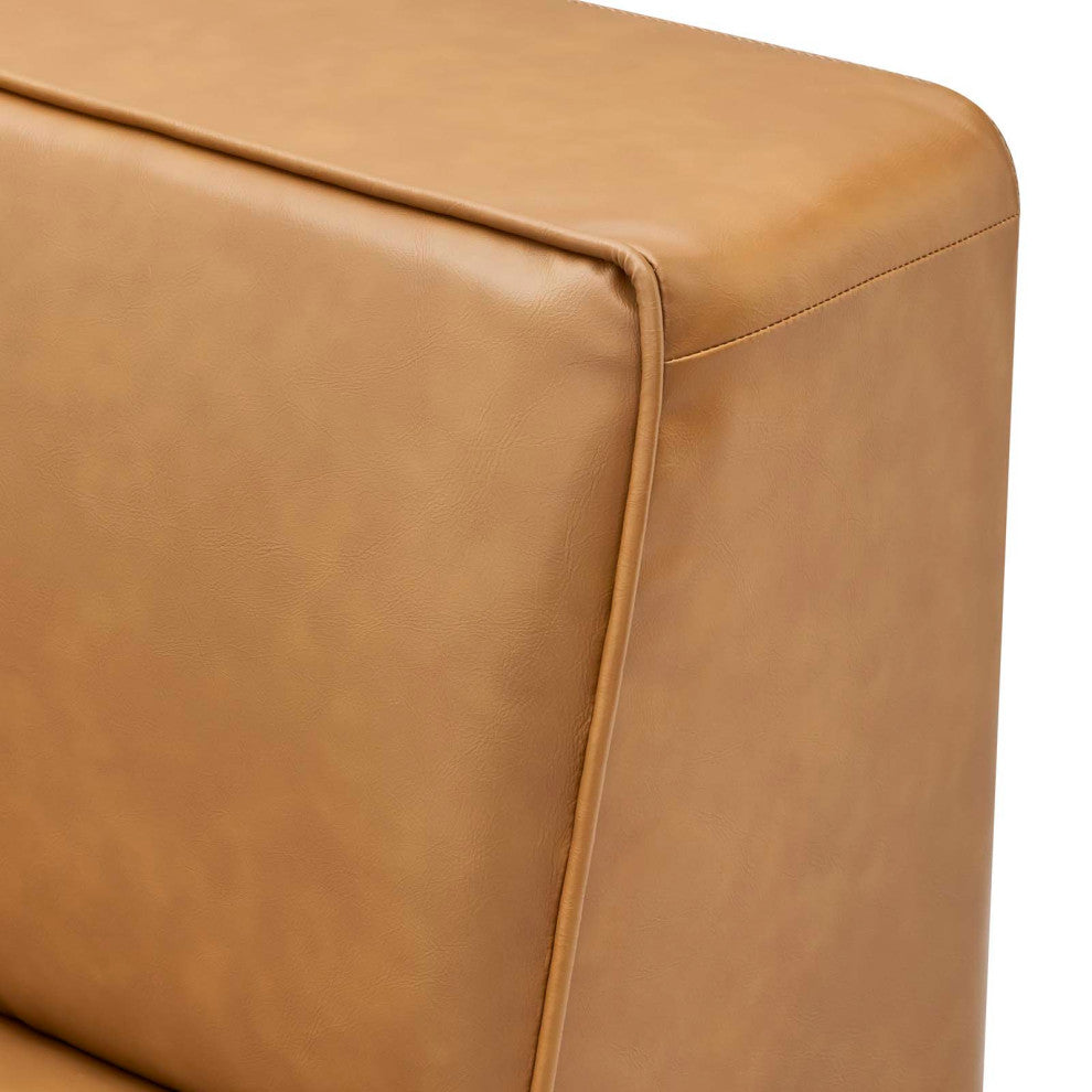 Sofa Corner Chair, Faux Vegan Leather, Tan, Modern, Living Lounge Hospitality