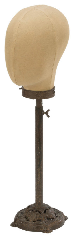 Antiqued Fiberglass Tabletop Head Form