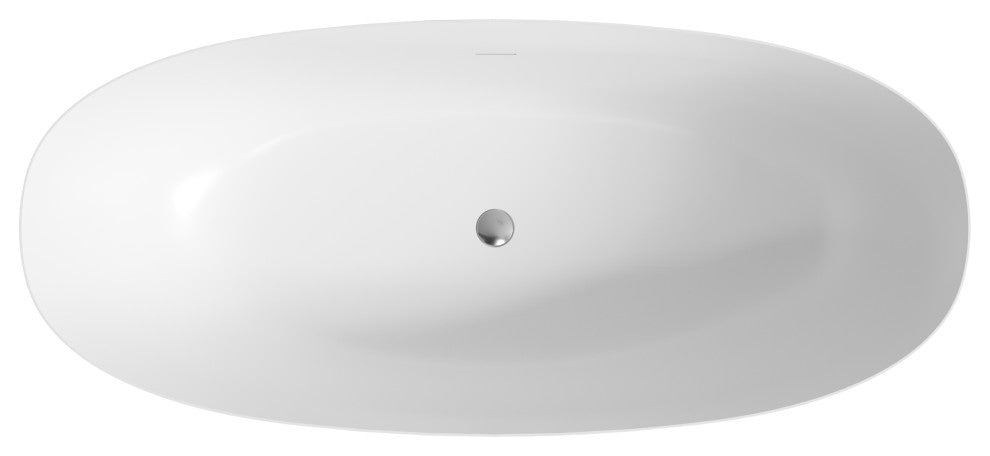 Perlato Treviso Eco-Lapistone Freestanding Soaking Tub, 67"
