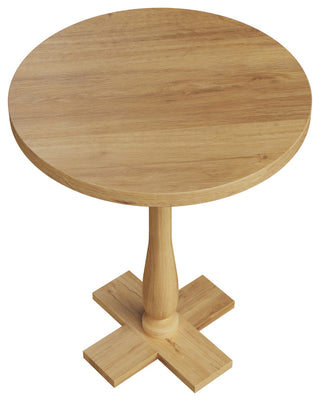 Side Table Mango Wood Pedestal Table for Couch, Loveseat, Entryway, or Bed