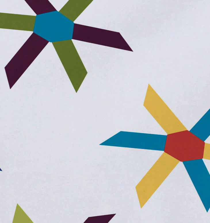 18"x14" Pinwheel Pop, Geometric Print Placemat, Turquoise, Set of 4