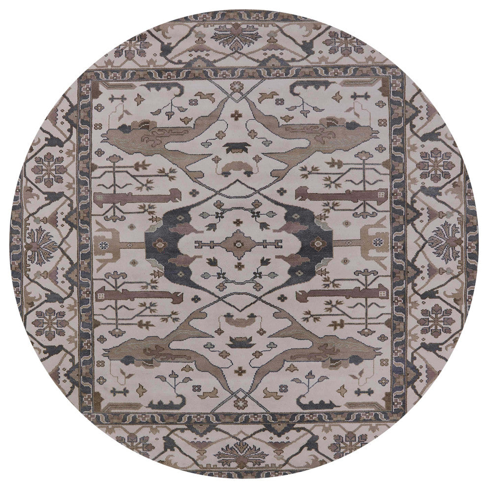 Ahgly Company Indoor Round Mid-Century Modern Area Rugs, 5' Round