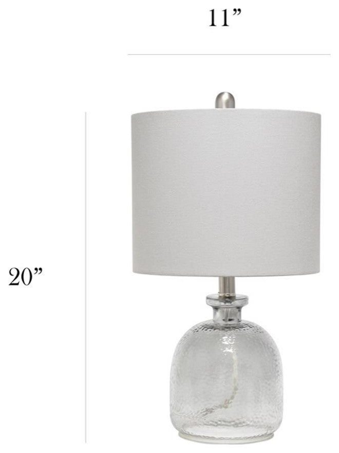 Elegant Designs Textured Glass Table Lamp, Gray