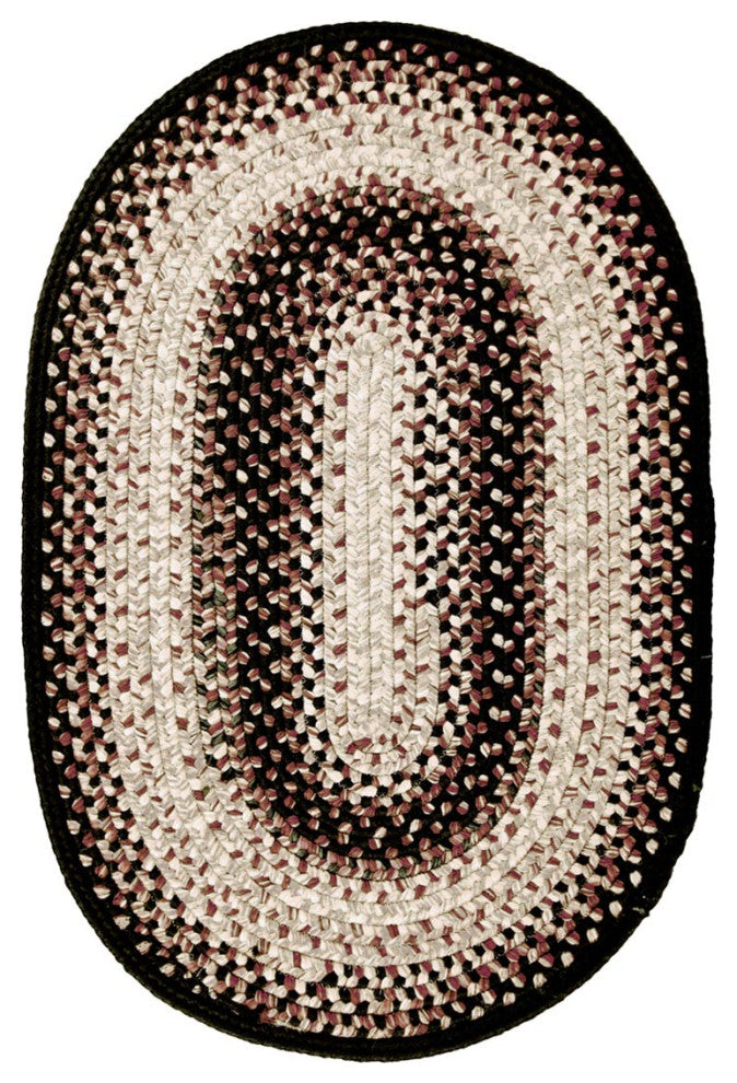 Homespice Decor Black Mist Indoor/Outdoor Braided Rug 8'x10' Oval