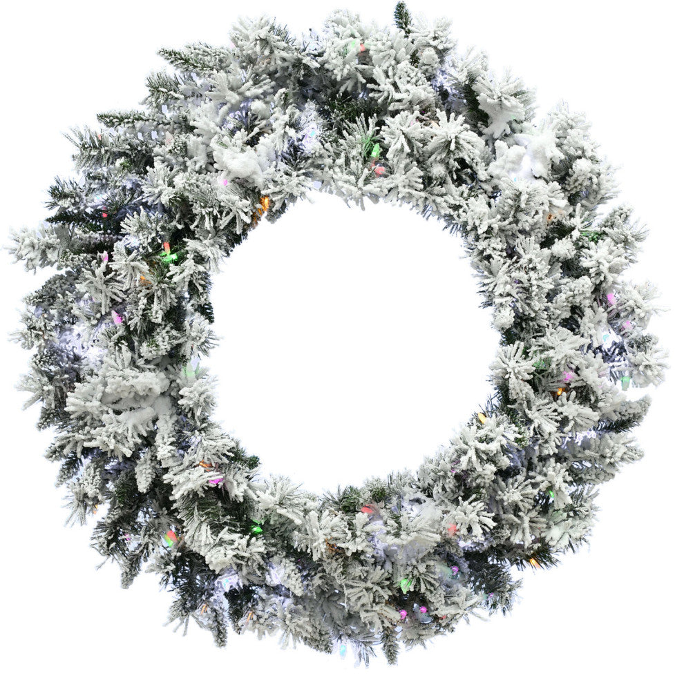 24-In. Mountain Pine Wreath, Multi Led