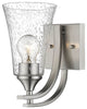 Natalie Collection 1 Light 5 in. Satin Nickel  Bathroom Sconce